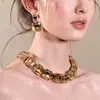Collar Exagerado de Personalidad con Pedrería y Piedras Preciosas Estilo Europeo y Americano para Mujer, Accesorio de Vestido para Banquete de Bodas, Gargantilla Elegante de Lujo Ligero