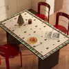 Mantel de mesa de Navidad, mantel de comedor para el hogar estilo vintage, impermeable, a prueba de aceite, resistente al calor, mantel decorativo rojo para un ambiente acogedor
