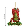 2023 Transfronterizo Nuevo Acrílico Plano Navideño Colgante Decoración Año Nuevo Colgante Verde Sofá Anciano