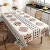 Toalha de mesa estilo étnico, impermeável, à prova de óleo, lavável, resistente ao calor, luxo leve, toque de alta qualidade, toalha de mesa retangular boêmia