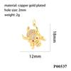 Suministro Transfronterizo Colgante de Girasol Moneda Vintage Conector con Forma de RV Colgante Incrustado de Circonita Accesorios para Manualidades