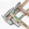 Martillo de Ajustador con Mango de Madera Maciza, Martillo de Hierro, Martillo de Mano, Martillo Clavador Multifuncional de Acero de Alto Carbono, Martillo con Mango de Fibra de Cabeza Plana