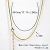 Collar Transfronterizo de Acero Inoxidable Chapado en Oro Real de 18K Cadena Hueso de Serpiente Cadena de Clavícula de Moda Cadena Lisa Versátil para Mujer de Acero de Titanio