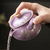 Trazado de fábrica peonía plateada ruyi olla de mano tapa de olla cuenco taza de té juego de té de cerámica de alta calidad tetera té anti-quemaduras alto valor de color
