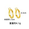Aretes transfronterizos de oro antiguo, viento de lujo ligero, aretes simples esmerilados, diseño Joker con sensación de larga duración que no se decolora, joyería al por mayor