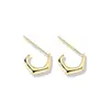 Dz Pendientes de Tachuela Geométricos en Forma de C de Japón Corea para Mujer Dorados Mismo Estilo de Go Eun Diarios de Nicho Joyería Exquisita Simple Venta al por Mayor