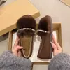 Toucas Plus Size Femininas Inverno Novo Estilo Veludo Por Dentro Roupa Externa Estilo Pequeno Chanel Sapatos Peludos Pés Largos Gordos Sola Macia Não Cansa os Pés Sapatos de Algodão