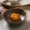 Vajilla de Gres Japonés Plato para Condimentos Plato para Dips Plato para Condimentos Plato Pequeño Hogar Cuchara Redonda de Mango Largo Palillos Soporte para Palillos