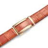 Cinturón de Cuero para Hombre con Hebilla Automática Personalizado con Patrón de Bambú y Patrón de Cocodrilo Multicolor, Cinturón de Piel de Vaca de Alta Calidad con Logo Personalizado