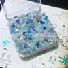 Cascalho misturado cor mágica cor AB vidro irregular quebrado imitação de metal minério quebrado arte de unha manual areia movediça fluxo material de cânhamo