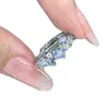 "Anillo Flor de Estrella" Azul Pequeño Floral Ajustable para Mujeres, Anillo Dulce y Único para el Dedo Índice