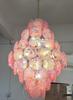 Lámpara de araña retro de Murano para sala de estar, lujo ligero para restaurante, habitación cálida y romántica, dormitorio principal, lámparas de cristal rosa
