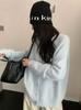 Cardigan Suéter de Pelo de Coelho Macio e Suave Estilo Coreano para Mulheres, Novo Suéter de Tricô Quente Estilo Preguiçoso para Outono e Inverno