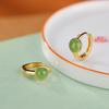 Yilu prata S925 prata de lei banhado a ouro Jade Hetian cera de abelha vermelha do sul brincos de contas redondas simples da moda brincos de clipe