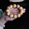 Pulsera de Flor de Demonio de Cera de Abeja Blanca Rusa, Piedra Cruda, Porcelana Blanca, Pulsera de Cuentas de Bola de Ámbar Blanco para Hombres y Mujeres