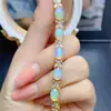 Venta al por mayor de fábrica Popular Pulsera de Ópalo Natural con Incrustaciones de Plata S925 Piedra Principal 6*8 Joyería de Lujo Venta Directa de Fábrica