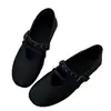 ¡Versión ligera! Zapatos Mary Jane para mujer, zapatos versátiles estilo universitario de punta redonda con decoración de remaches y una sola correa de hebilla, zapatos planos cómodos