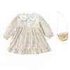 Vestido Bordado con Cuello Floral para Niña, Moda Nueva Primavera y Otoño 2026, Vestido de Princesa Elegante para Niña Pequeña