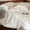 Juego de Edredón de Verano de 4 Piezas Estilo Francés Juvenil con 100 Hilos de Tencel de Lenzing Austriaco, Edredón de Seda Helada de Verano para Aire Acondicionado, Edredón Refrescante de Verano 4