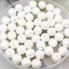 Blanco Lechoso de Alto Brillo ABS Imitación Perla Accesorios para Joyería DIY Pulsera Collar Hilo Hecho a Mano Cuentas Espaciadoras Perlas Sueltas
