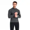 Capa base térmica para hombre, cuello medio-alto, forro polar cepillado por ambos lados, top cálido, camiseta de manga larga de invierno, ropa interior de otoño
