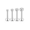 Stud para Labio de Titanio G23 Incrustado con Diamante Stud para Oreja con Forma de Tazón de Zirconio Stud para Cartílago de Oreja con Rosca Interna Joyería de Aleación de Titanio