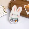 Pingente de boneca coelhinho fofo de pelúcia de desenho animado, coelho original macio e adorável de corpo inteiro, brinquedo acessório de bolsa com charme feminino