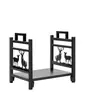 Suporte de lenha decorativo de ferro forjado oco estilo alce para uso transfronteiriço, suporte de armazenamento de lenha para lareira, prateleira de lenha para churrasco ao ar livre