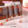 Bonito cepillo para el pelo de fresa de dibujos animados, peine pequeño transparente con purpurina para el hogar, cepillo portátil de alta estética para el cuero cabelludo