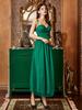 Vestido de Banquete con Tirantes Transfronterizo 2025 Vestido Elegante Vestido Largo Verde Bosque Vestido de Noche