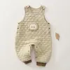Pantalones de peto para bebé para otoño e invierno, peto acolchado de tres capas Clase A para recién nacidos, ropa abrigadora para que los bebés la usen al aire libre