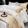 Juego de Cama de Seda Lavada de Verano de Cuatro Piezas Seda Helada Estilo Nórdico Productos para Dormir Desnudo Funda de Edredón Sábana Funda de Cama para Hombre de Tres Piezas Funda de Cama