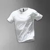 Camiseta Esportiva de Seda Gelo Masculina Secagem Rápida Verão Fina Corrida Manga Curta Nova Branca Top Respirável Roupas de Treino