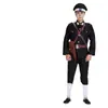 Nova Promoção República da China Er Gou Zi Fantasia de Performance Delegacia de Polícia Falso Policial Falso Exército Fantasia de Performance Preto Masculino