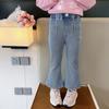 Calças Jeans Flare Femininas de Primavera e Outono 2025 Novas Calças Infantis Moda Primavera Menina Bebê Calças Compridas da Moda