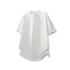 Camiseta Masculina G-Stone Simples com Letra Pequeno Logo Corte Solto Ombro Caído Manga Curta Estilo Coreano Estilo Ins Camisa Versátil para Camada Base