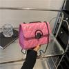 Moda Estilo Coreano Estilo Ocidental Bolsa Pequena Feminina 2022 Nova Bolsa Transversal Simples com Corrente Bolsa de Ombro Casual Simples Pequena Quadrada