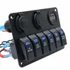 Enchufe de alimentación con voltímetro y USB para vehículos modificados, autocaravanas, coches, yates, panel combinado de 5 y 6 posiciones con interruptor basculante