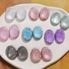Zhen Tu Ovalo Lámina de Plata Patrón Agrietado Parche de Resina Multicolor Accesorios para Pendientes DIY Material para Zapatos Croc Funda de Teléfono