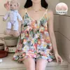 Pijama con Almohadillas para el Pecho para Mujer, Nuevo Estilo Verano 2025, Shorts de Tirantes de Algodón Nube, Conjunto de Dos Piezas Dulce y Puro para Estar en Casa