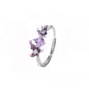 Colar Tichia Original Flor de Íris para Mulheres Prata Esterlina S925 Luxo Leve Design de Nicho Corrente para Clavícula Flor Roxa Sonhadora