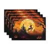 Festival de Celebração Transfronteiriço Novo Tema de Halloween Jogo Americano de Linho Almofada de Isolamento Térmico Decoração de Estampa Divertida de Fantasma e Abóbora