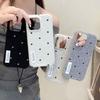 Ins Otoño e Invierno Lunares Franela Adecuado para Funda de Teléfono Móvil Apple 16promax iPhone15 Japón y Corea 14 Avanzado 13 Mujeres X