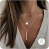 Collar de Moda Transfronterizo Europeo y Americano con Letras de 26 Letras en Capas Sencillo para Mujer, Accesorios de Apilamiento Multicapa de Nicho, Collar Versátil