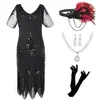 Popular Vestido de Noche Retro con Lentejuelas Gatsby 1920s Europeo y Americano Vestido de Graduación Cuello en V Borla Transfronterizo