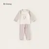 Bangxuan 2026 Otoño Pijama Cómodo para Niñas Dibujos Animados Manga Larga Conjunto de Ropa para el Hogar para Niños Pequeños Ropa Infantil Zhili Huzhou