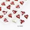 Rhinestones para Uñas Dongzhou Crystal Light Color Rojo Rosa con Base Puntiaguda, Corazón Inclinado, Brillo Deslumbrante, Decoraciones para Uñas de Corazón de Cristal K9 Color Durazno, Corazón Inclinado Rectangular
