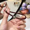 Nuevo Pulsera de Granate Rojo Estilo Chino, Pulsera Hecha a Mano Sencilla de Nicho, Regalo de Cumpleaños para Novia y Mejor Amiga