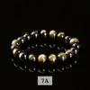 Pulseira de Obsidiana Natural 5A Unissex Pulseira de Obsidiana Olho de Gato Estilo Namorado Pulseira Personalizada de Pedra Natural