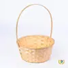 Cesta de Flores Danzantes Tejida a Mano de Bambú Estilo Campestre Creativa, Cesta Tejida de Ratán y Sauce para Arreglos de Flores Secas
